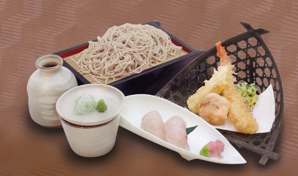 天せいろと鯛の握り寿司