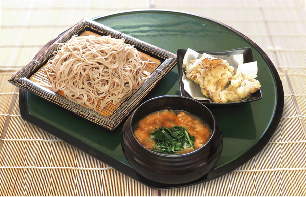 肉つけそば(舞茸天婦羅)