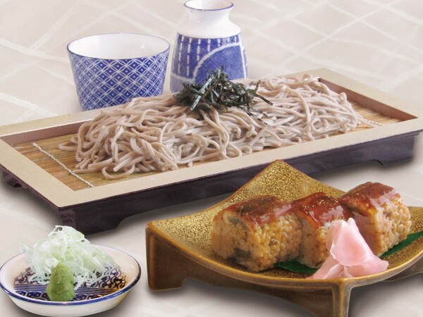 せいろ蕎麦と鰻の棒寿司