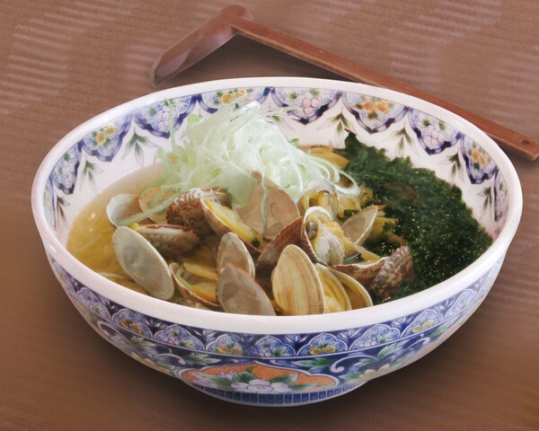 浅利とバラ海苔の塩らーめん