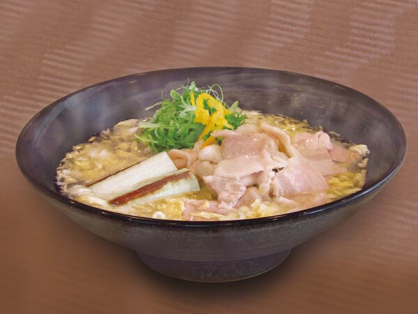 山西牧場 豚バラ肉のかき玉あんかけ饂飩