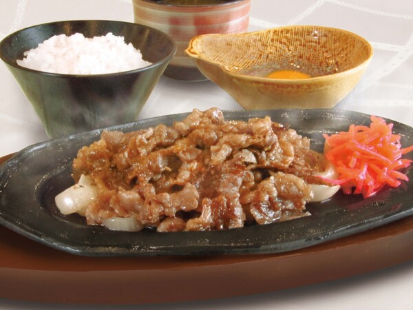 九州産黒毛和牛の鉄板バラ焼き膳