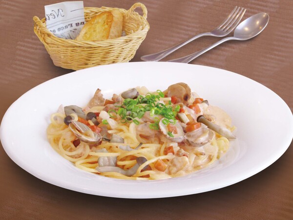 クラムチャウダー風クリームパスタ