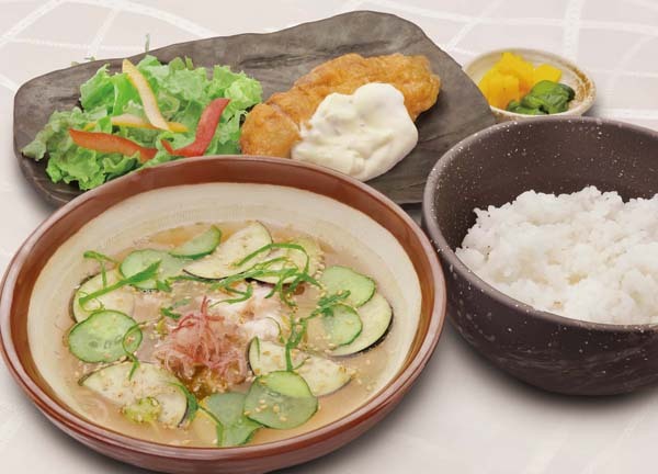 冷や汁とチキン南蛮